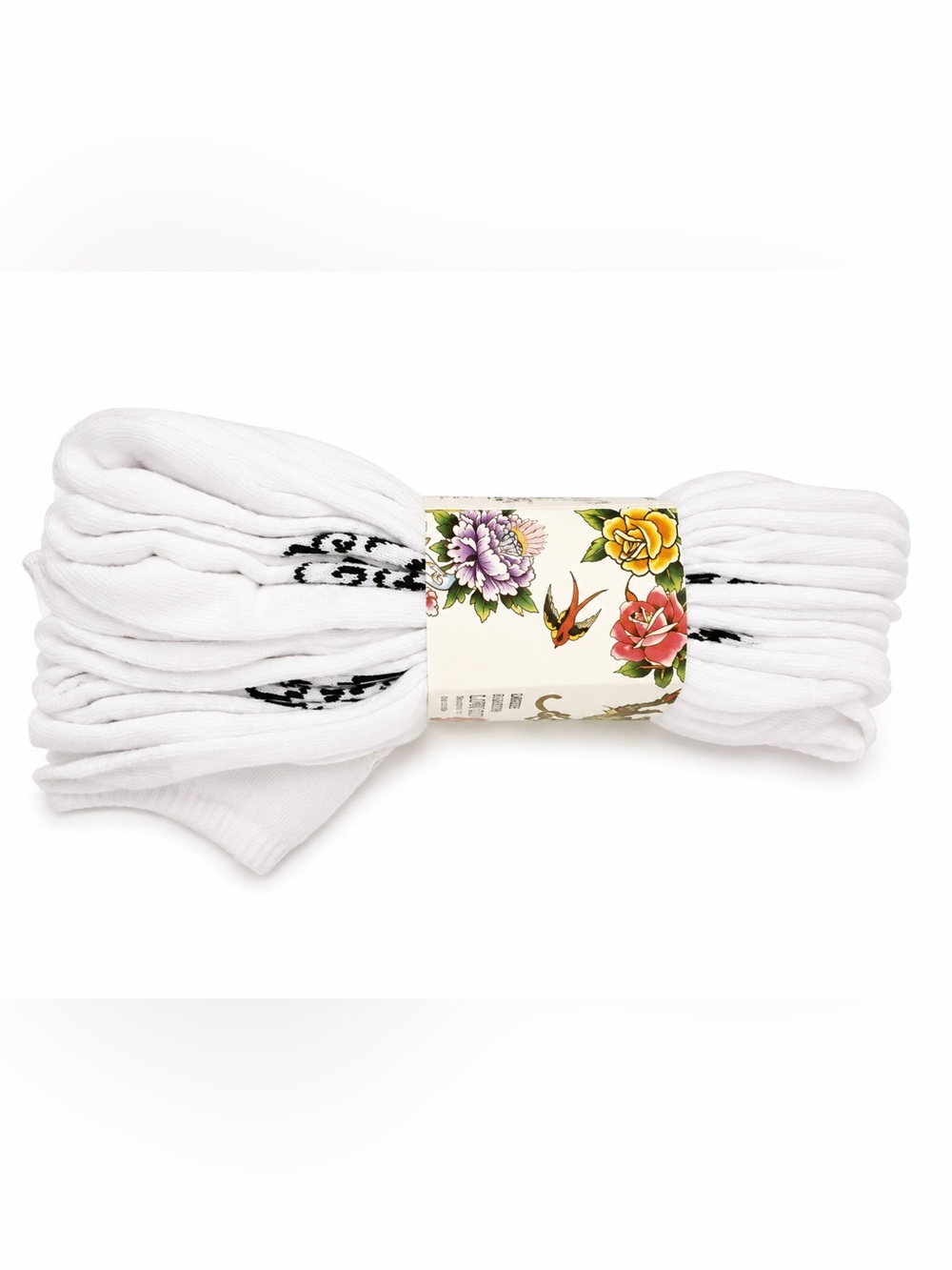 Ed Hardy 10 Pack Women’s Low Cut Socks White Tattoo Graphic NWT - Picture 4 of 4